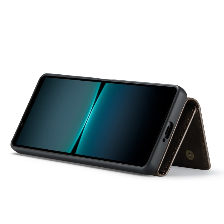 For Sony Xperia 1 VI DG.MING M1 Series 3-Fold Multi Card Wallet + Magnetic Phone Case(Coffee)