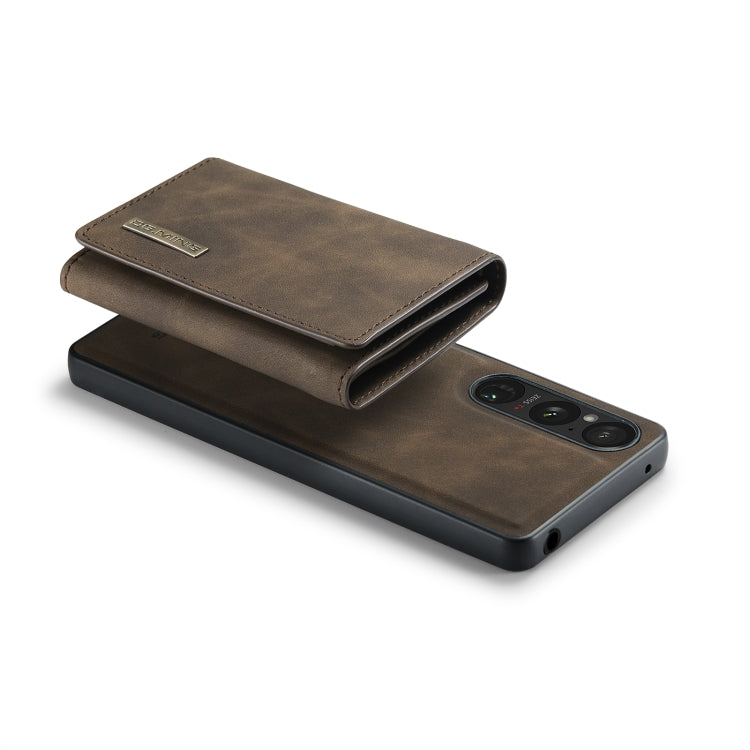 For Sony Xperia 1 VI DG.MING M1 Series 3-Fold Multi Card Wallet + Magnetic Phone Case(Coffee)