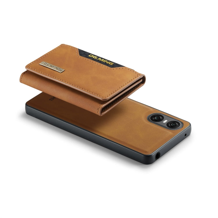 For Sony Xperia 10 VI DG.MING M2 Series 3-Fold Multi Card Bag + Magnetic Phone Case(Brown)