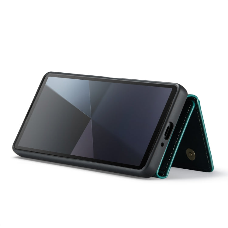 For Sony Xperia 10 VI DG.MING M2 Series 3-Fold Multi Card Bag + Magnetic Phone Case(Green)