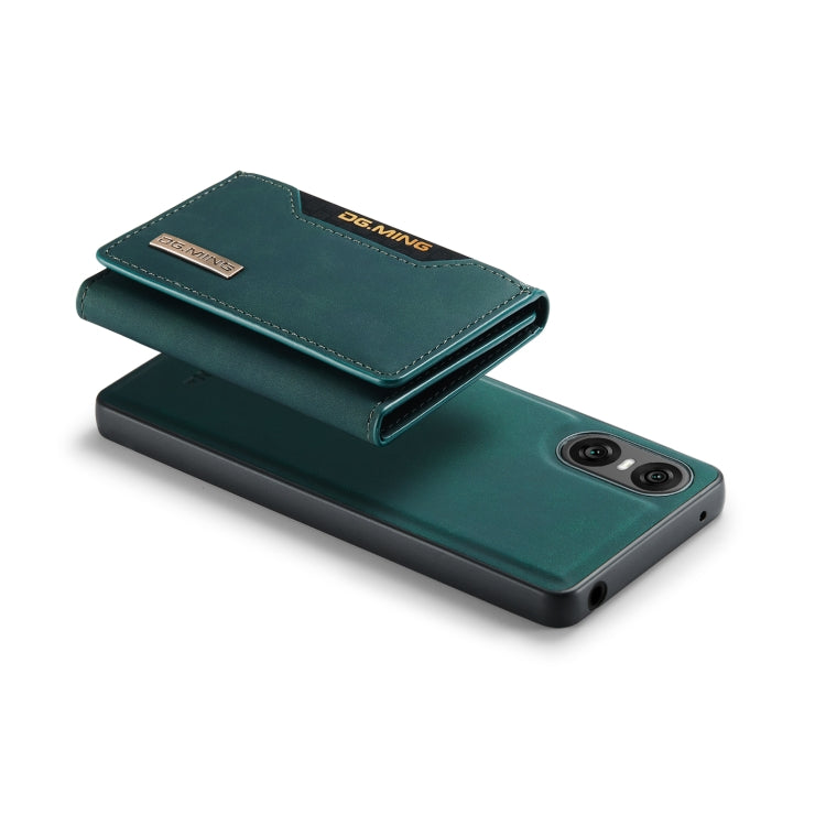 For Sony Xperia 10 VI DG.MING M2 Series 3-Fold Multi Card Bag + Magnetic Phone Case(Green)