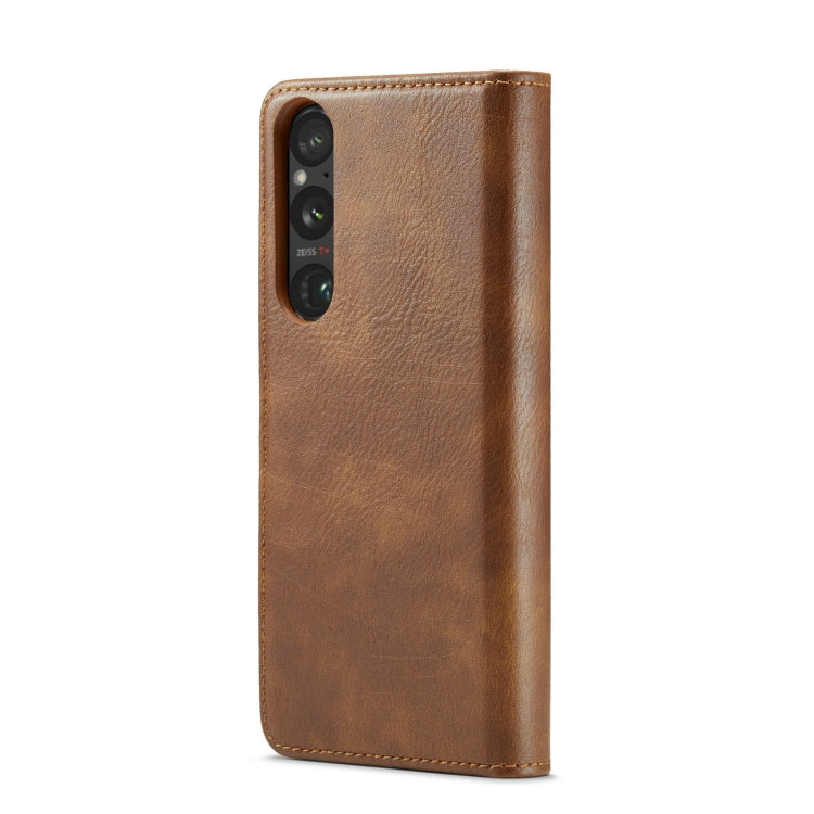 For Sony Xperia 1 VI DG.MING Crazy Horse Texture Detachable Magnetic Leather Phone Case(Brown)