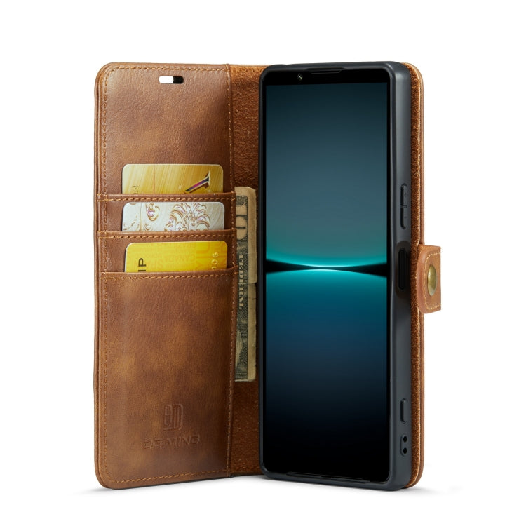 For Sony Xperia 1 VI DG.MING Crazy Horse Texture Detachable Magnetic Leather Phone Case(Brown)