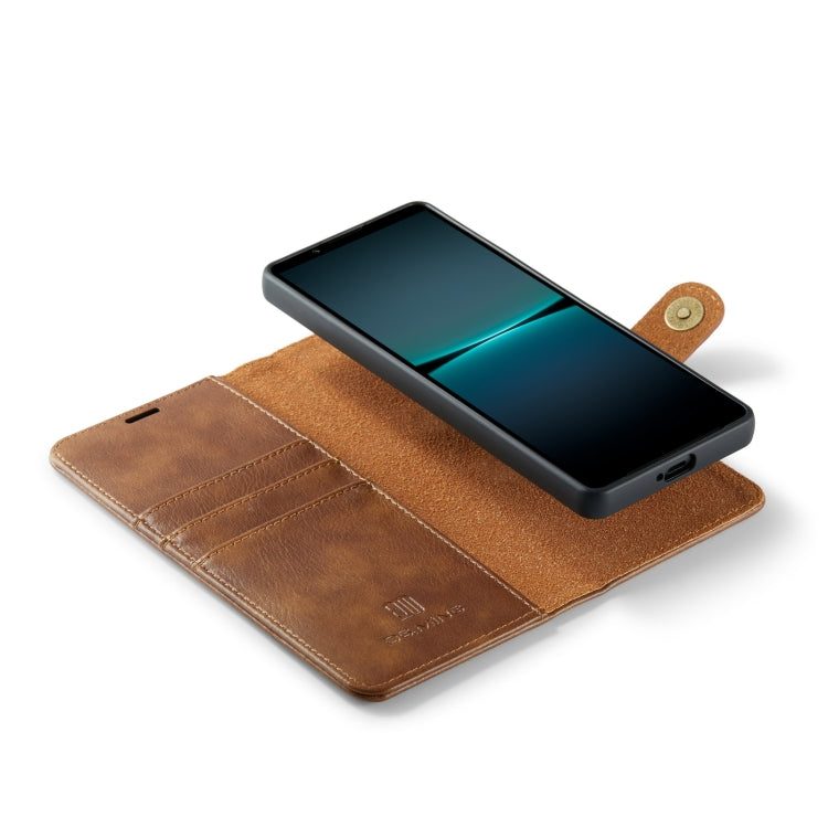 For Sony Xperia 1 VI DG.MING Crazy Horse Texture Detachable Magnetic Leather Phone Case(Brown)