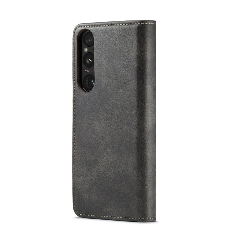 For Sony Xperia 1 VI DG.MING Crazy Horse Texture Detachable Magnetic Leather Phone Case(Grey)