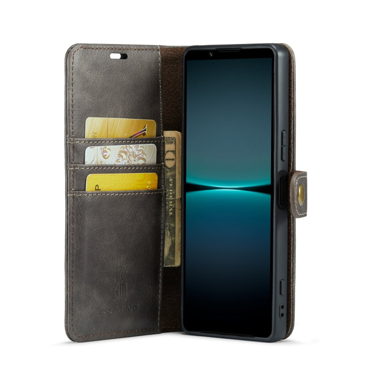 For Sony Xperia 1 VI DG.MING Crazy Horse Texture Detachable Magnetic Leather Phone Case(Grey)