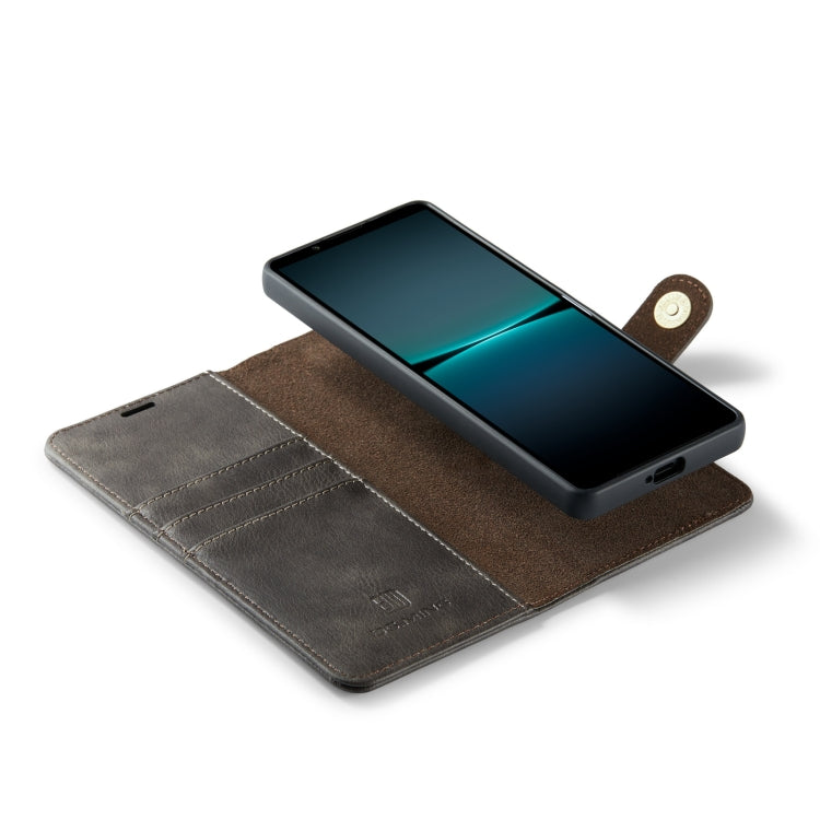 For Sony Xperia 1 VI DG.MING Crazy Horse Texture Detachable Magnetic Leather Phone Case(Grey)