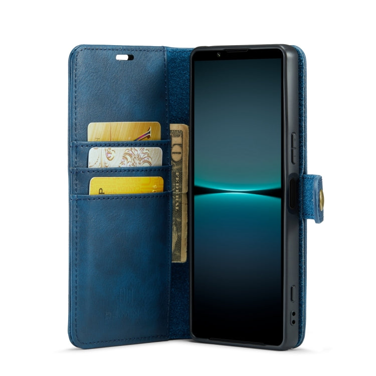 For Sony Xperia 1 VI DG.MING Crazy Horse Texture Detachable Magnetic Leather Phone Case(Blue)