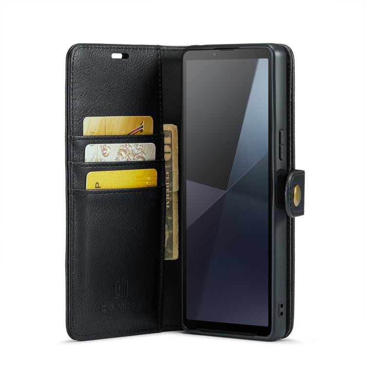 For Sony Xperia 10 VI DG.MING Crazy Horse Texture Detachable Magnetic Leather Phone Case(Black)