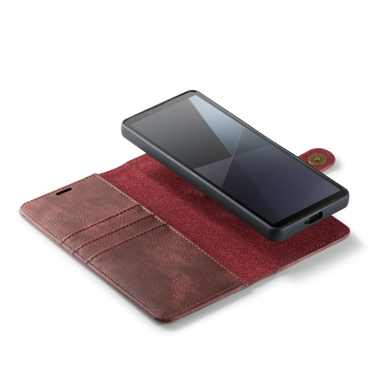For Sony Xperia 10 VI DG.MING Crazy Horse Texture Detachable Magnetic Leather Phone Case(Red)