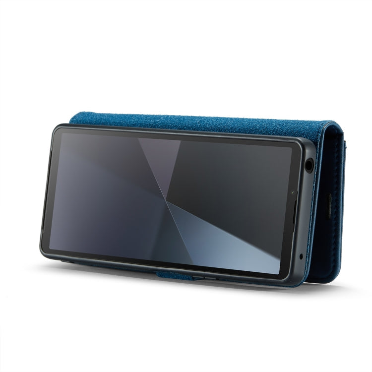 For Sony Xperia 10 VI DG.MING Crazy Horse Texture Detachable Magnetic Leather Phone Case(Blue)