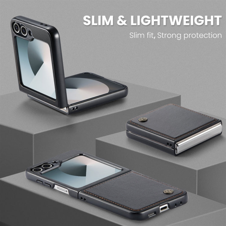 For Samsung Galaxy Z Flip6 / Flip7 FE CaseMe 023 Butterfly Buckle Litchi Texture RFID Anti-theft Leather Phone Case(Black)