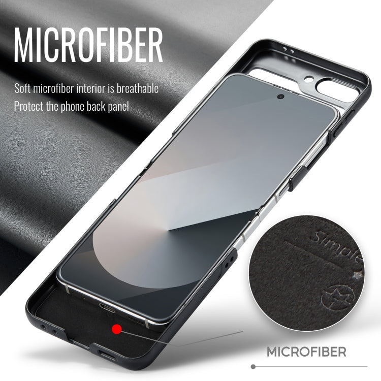 For Samsung Galaxy Z Flip6 / Flip7 FE CaseMe 023 Butterfly Buckle Litchi Texture RFID Anti-theft Leather Phone Case(Black)