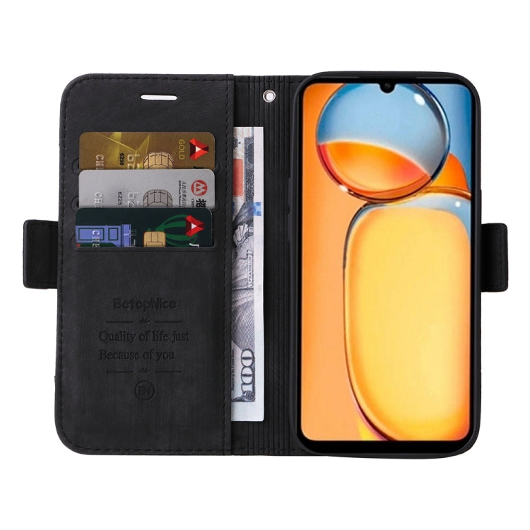 For Xiaomi Redmi 13C 4G / 5G BETOPNICE Dual-side Buckle Leather Phone Case(Black)
