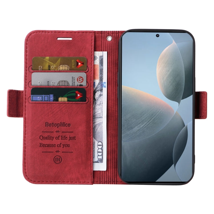 For Xiaomi Redmi K70 / K70 Pro 5G BETOPNICE Dual-side Buckle Leather Phone Case(Red)