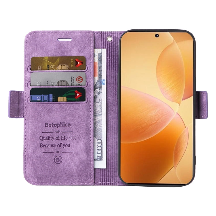 For Xiaomi Poco X6 Pro / Redmi K70E 5G BETOPNICE Dual-side Buckle Leather Phone Case(Purple)