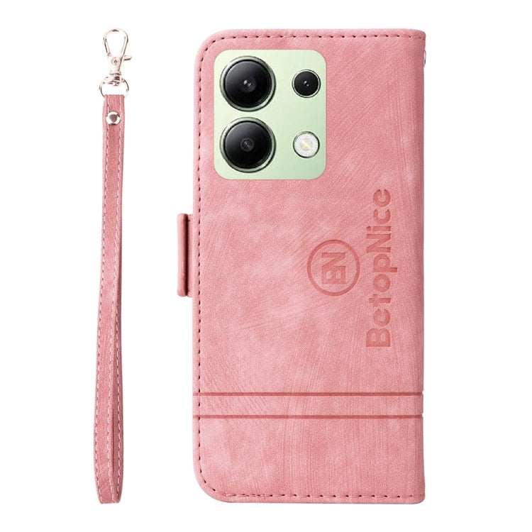For Xiaomi Redmi Note 13 4G BETOPNICE Dual-side Buckle Leather Phone Case(Pink)