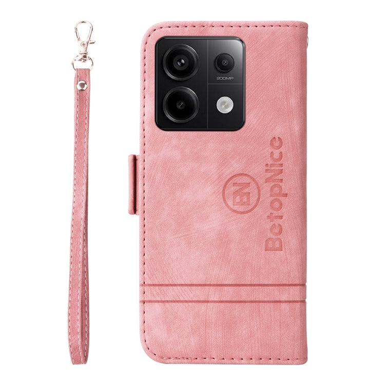 For Xiaomi Poco X6 5G / Redmi Note 13 Pro 5G Global BETOPNICE Dual-side Buckle Leather Phone Case(Pink)