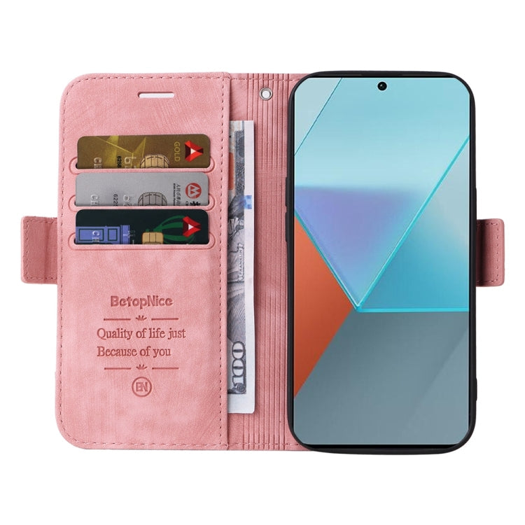 For Xiaomi Poco X6 5G / Redmi Note 13 Pro 5G Global BETOPNICE Dual-side Buckle Leather Phone Case(Pink)