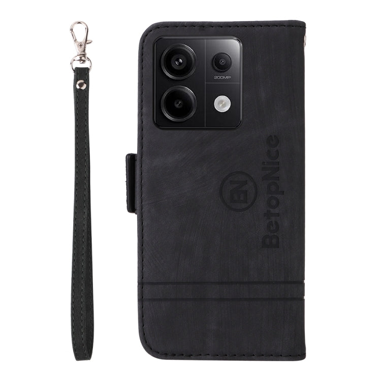For Xiaomi Poco X6 5G / Redmi Note 13 Pro 5G Global BETOPNICE Dual-side Buckle Leather Phone Case(Black)
