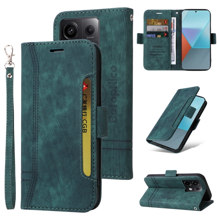 For Xiaomi Poco X6 5G / Redmi Note 13 Pro 5G Global BETOPNICE Dual-side Buckle Leather Phone Case(Green)