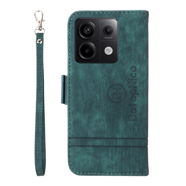 For Xiaomi Poco X6 5G / Redmi Note 13 Pro 5G Global BETOPNICE Dual-side Buckle Leather Phone Case(Green)