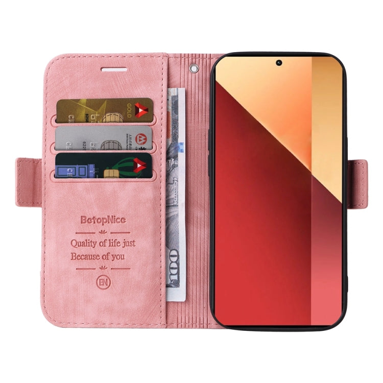 For Xiaomi Poco M6 Pro 4G/Redmi Note13 Pro 4G Global BETOPNICE Dual-side Buckle Leather Phone Case(Pink)