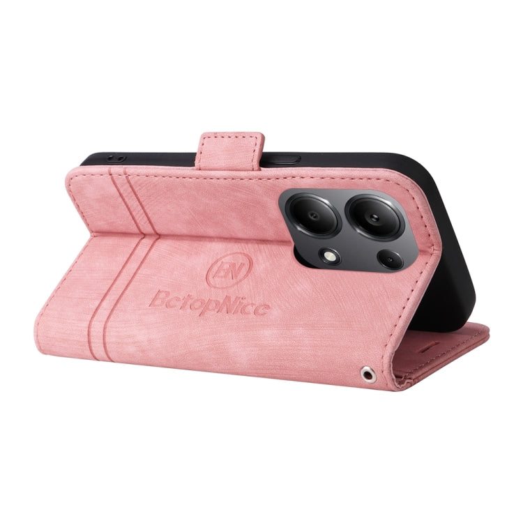 For Xiaomi Poco M6 Pro 4G/Redmi Note13 Pro 4G Global BETOPNICE Dual-side Buckle Leather Phone Case(Pink)