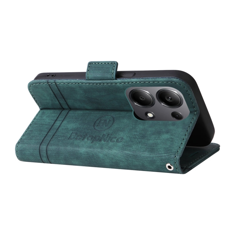 For Xiaomi Poco M6 Pro 4G/Redmi Note13 Pro 4G Global BETOPNICE Dual-side Buckle Leather Phone Case(Green)