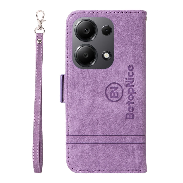 For Xiaomi Poco M6 Pro 4G/Redmi Note13 Pro 4G Global BETOPNICE Dual-side Buckle Leather Phone Case(Purple)