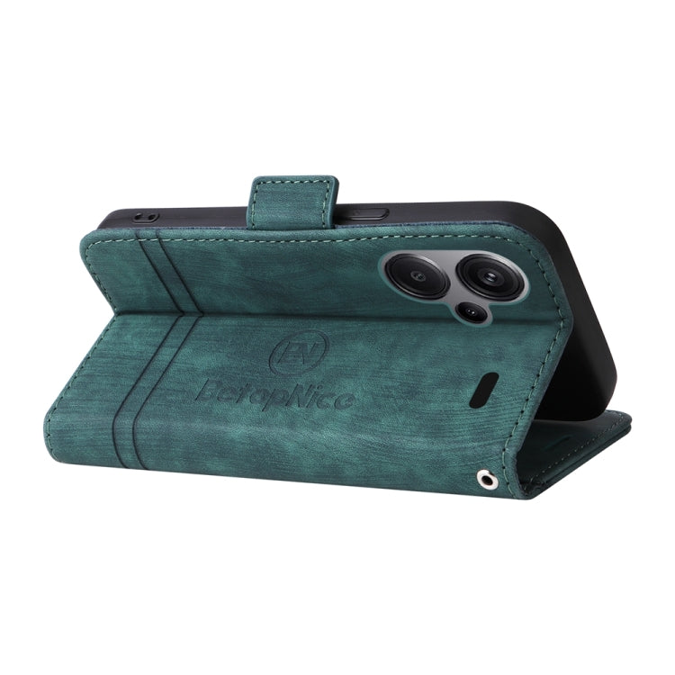 For Xiaomi Redmi Note 13 Pro+ 5G Global BETOPNICE Dual-side Buckle Leather Phone Case(Green)