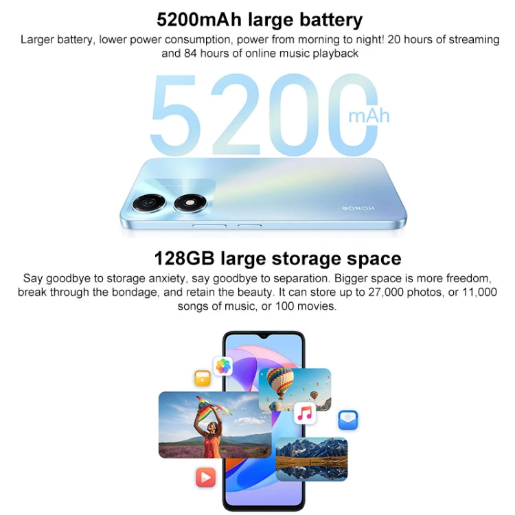 Honor Play 40C 5G, 6GB+128GB, 6.56 inch MagicOS 7.1 Snapdragon 480 Plus Octa Core up to 2.2GHz, Network: 5G, Not Support Google Play(Sky Blue)