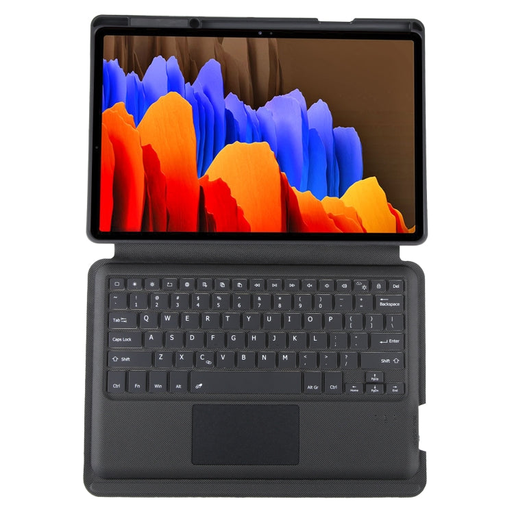 T970B-AS Pivot Backlight Upper Pen Tray Bluetooth Keyboard Leather Case For Samsung Galaxy Tab S7+/S7 FE/S8+, For Samsung Galaxy Tab S7+/S7 FE/S8+