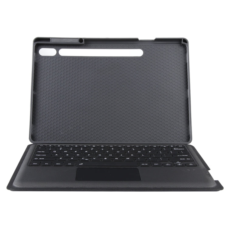 T970B-AS Pivot Backlight Upper Pen Tray Bluetooth Keyboard Leather Case For Samsung Galaxy Tab S7+/S7 FE/S8+, For Samsung Galaxy Tab S7+/S7 FE/S8+