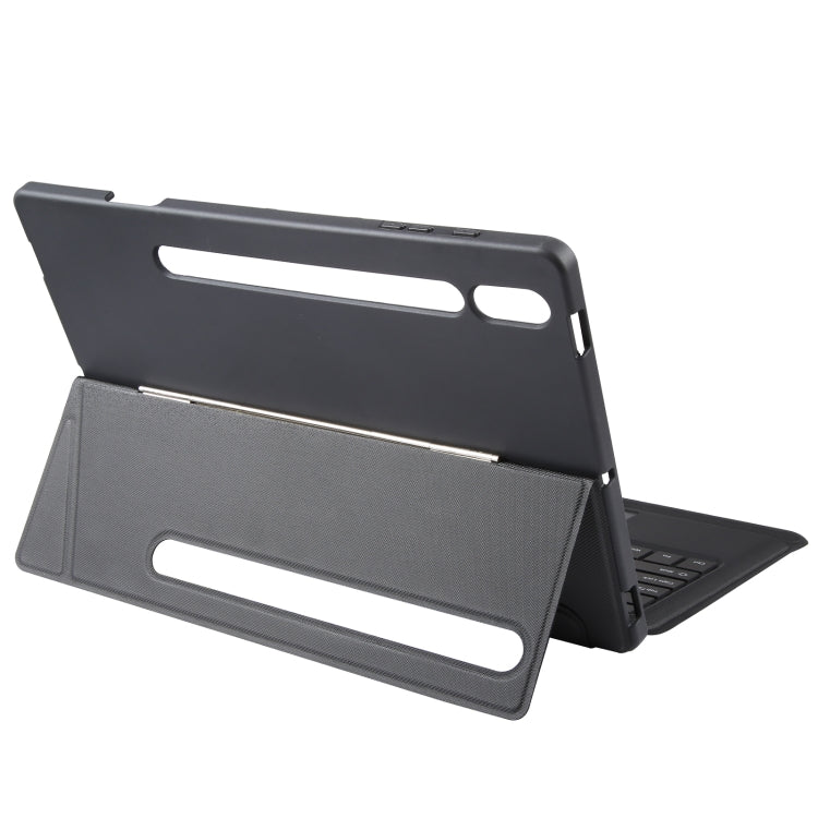 T970B-AS Pivot Backlight Upper Pen Tray Bluetooth Keyboard Leather Case For Samsung Galaxy Tab S7+/S7 FE/S8+, For Samsung Galaxy Tab S7+/S7 FE/S8+