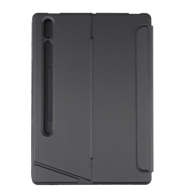 T970B-AS Pivot Backlight Upper Pen Tray Bluetooth Keyboard Leather Case For Samsung Galaxy Tab S7+/S7 FE/S8+, For Samsung Galaxy Tab S7+/S7 FE/S8+