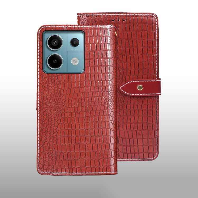 idewei Crocodile Texture Leather Phone Case, For Xiaomi Redmi Note 13 Pro+ 5G, For Xiaomi Redmi Note 13 Pro 5G, For Xiaomi Redmi 12 4G, For Xiaomi Poco F5 5G, For Xiaomi Poco F5 Pro 5G, For Xiaomi Redmi Note 12S, For Xiaomi Redmi Note 12 4G Global