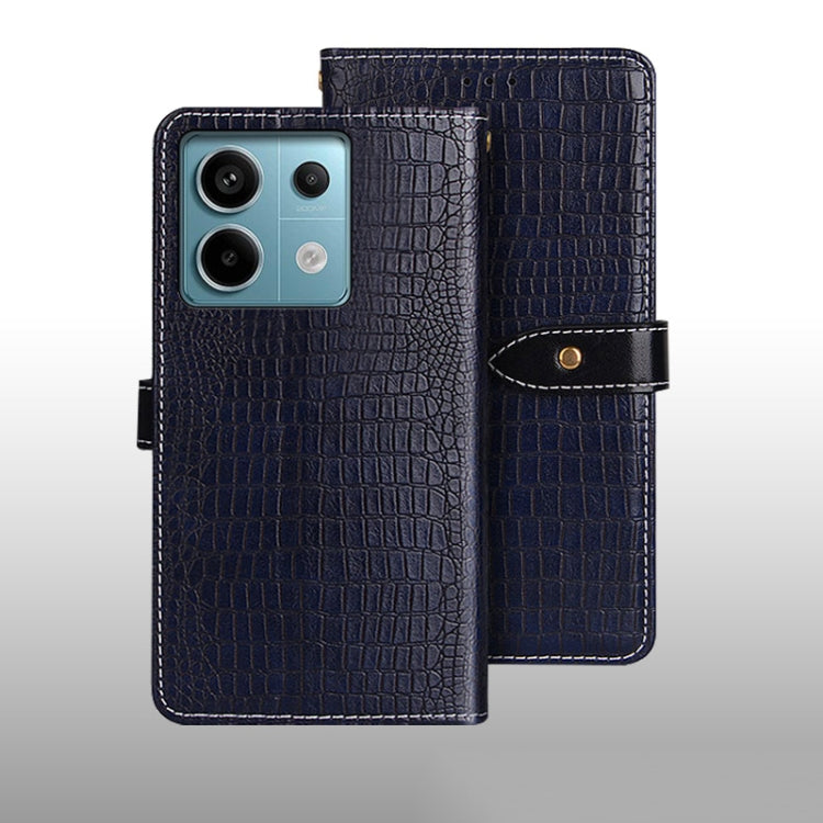 For Xiaomi Redmi Note 13 Pro 5G idewei Crocodile Texture Leather Phone Case(Dark Blue)