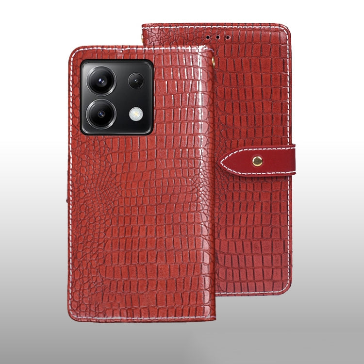 idewei Crocodile Texture Leather Phone Case, For Xiaomi Redmi A3 4G, For Xiaomi Redmi Note 13 Pro 4G, For Xiaomi Redmi Note 13 4G Global, For Xiaomi Poco X6 Pro 5G, For Xiaomi Poco X6 5G, For Xiaomi Redmi Note 13 5G