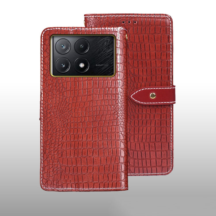 idewei Crocodile Texture Leather Phone Case, For Xiaomi Redmi A3 4G, For Xiaomi Redmi Note 13 Pro 4G, For Xiaomi Redmi Note 13 4G Global, For Xiaomi Poco X6 Pro 5G, For Xiaomi Poco X6 5G, For Xiaomi Redmi Note 13 5G