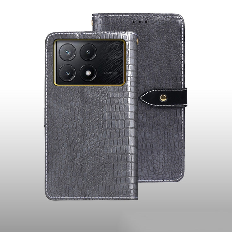 idewei Crocodile Texture Leather Phone Case, For Xiaomi Redmi A3 4G, For Xiaomi Redmi Note 13 Pro 4G, For Xiaomi Redmi Note 13 4G Global, For Xiaomi Poco X6 Pro 5G, For Xiaomi Poco X6 5G, For Xiaomi Redmi Note 13 5G
