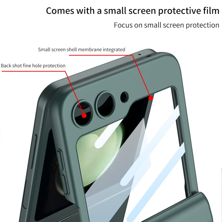For Samsung Galaxy Z Flip5 GKK Integrated Magnetic Full Coverage Folding Phone Case(Silver)