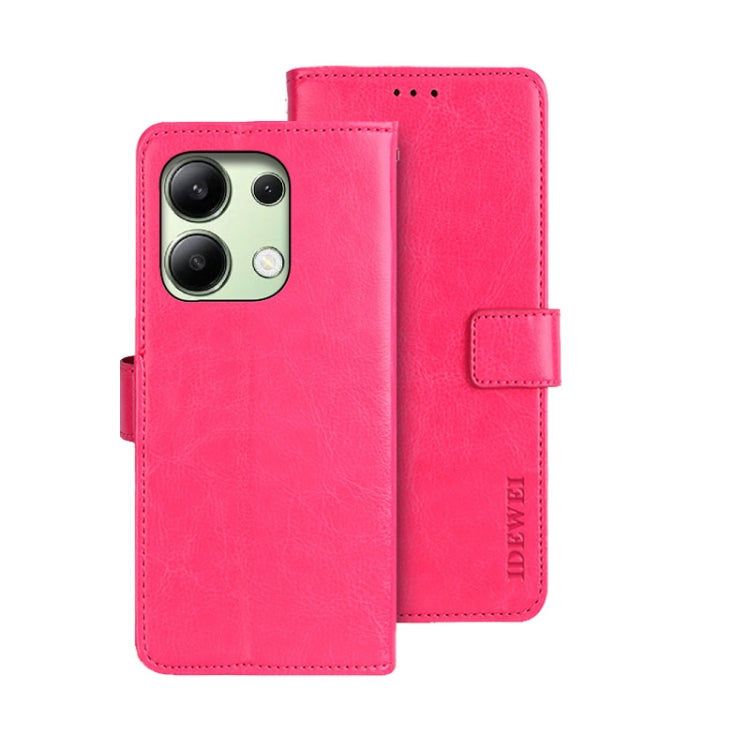 idewei Crazy Horse Texture Leather Phone Case, For Xiaomi Redmi A3 4G, For Xiaomi Redmi Note 13 Pro 4G, For Xiaomi Redmi Note 13 4G Global