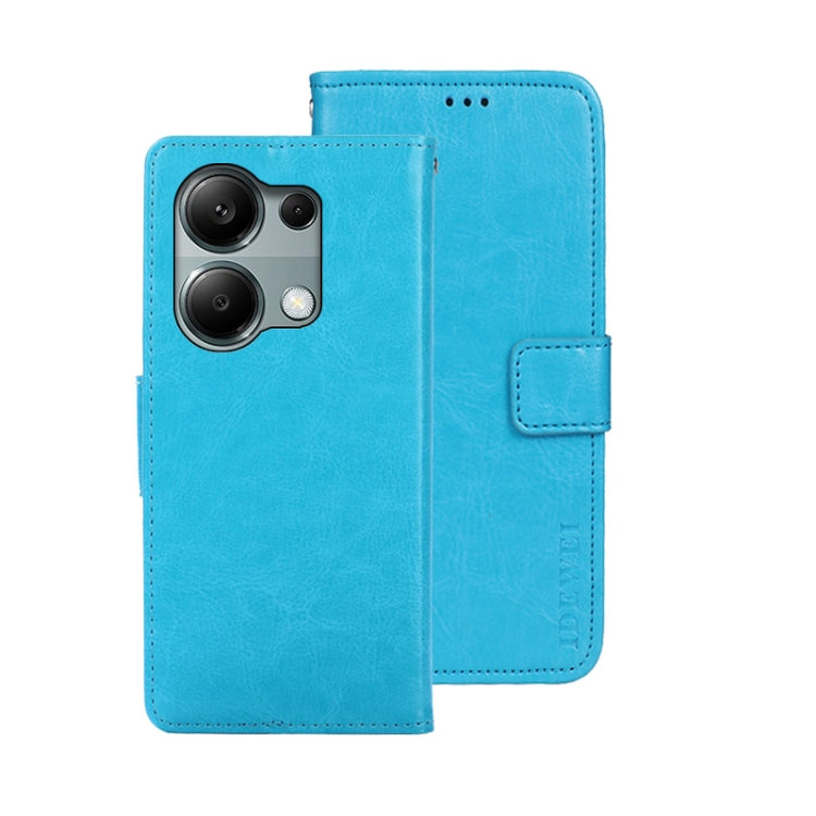 idewei Crazy Horse Texture Leather Phone Case, For Xiaomi Redmi A3 4G, For Xiaomi Redmi Note 13 Pro 4G, For Xiaomi Redmi Note 13 4G Global