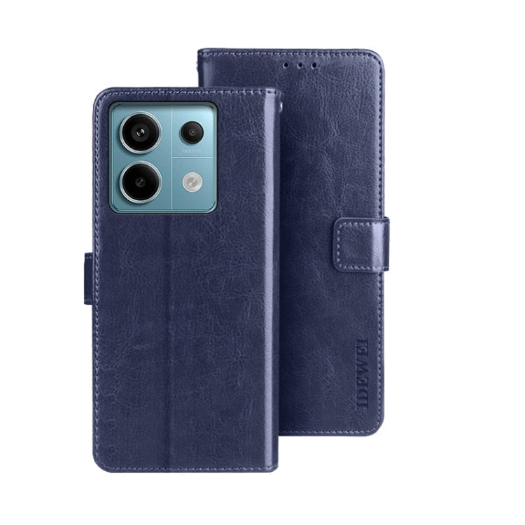 For Xiaomi Redmi Note 13 Pro 5G idewei Crazy Horse Texture Leather Phone Case(Blue)