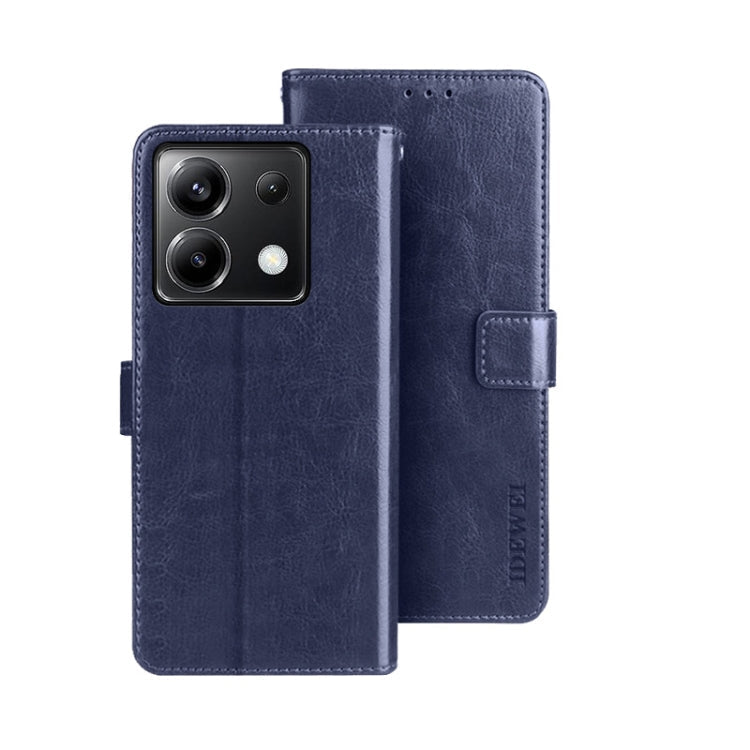 idewei Crazy Horse Texture Leather Phone Case, For Xiaomi Poco X6 Pro 5G, For Xiaomi Poco X6 5G, For Xiaomi Redmi Note 13 5G