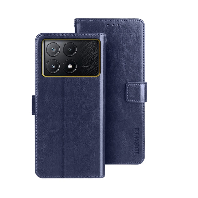 idewei Crazy Horse Texture Leather Phone Case, For Xiaomi Poco X6 Pro 5G, For Xiaomi Poco X6 5G, For Xiaomi Redmi Note 13 5G