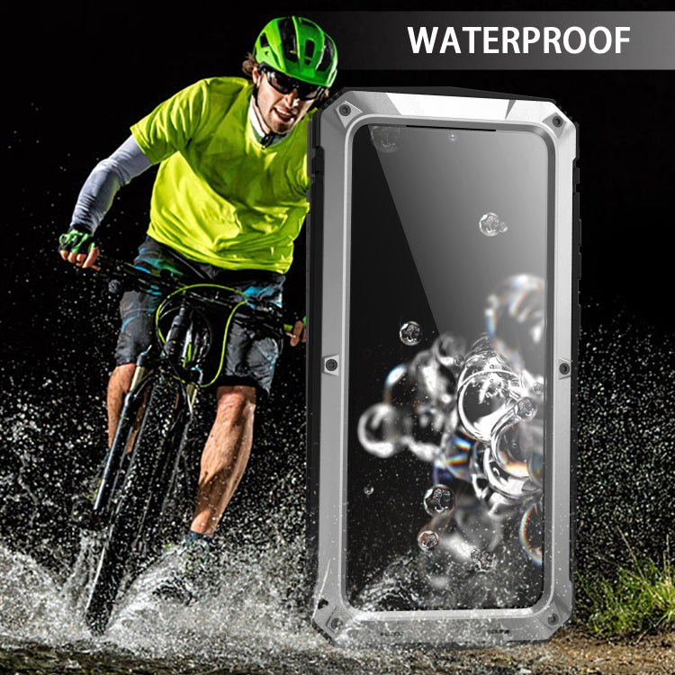 For Samsung Galaxy S20 Plus R-JUST Waterproof Shockproof Dustproof Metal + Silicone Protective Case(Silver)
