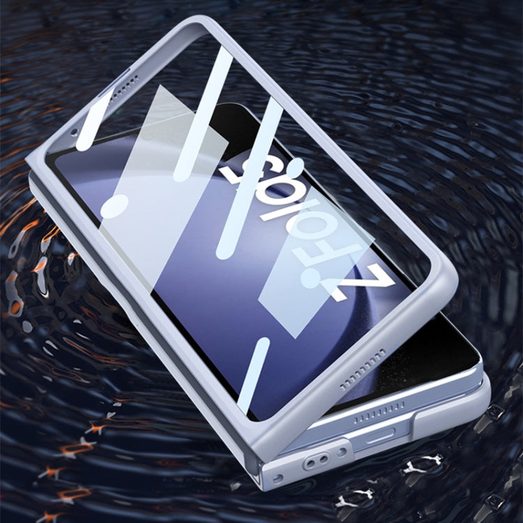 For Samsung Galaxy Z Fold5 GKK Integrated Ultra-thin Sliding Camshield Flip Phone Case(Silver)
