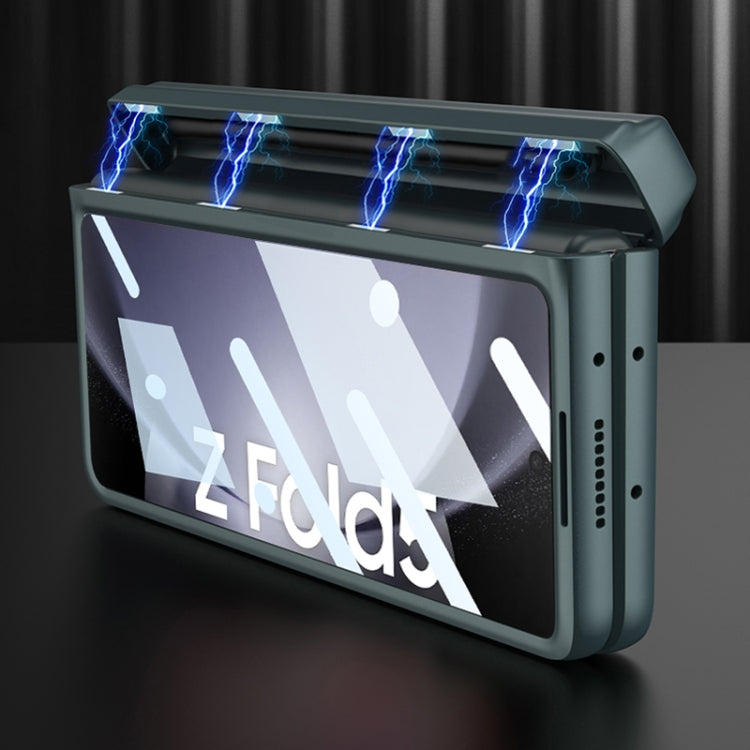 For Samsung Galaxy Z Fold5 GKK Integrated Magnetic Full Coverage Phone Flip Case with Pen Box(Black)